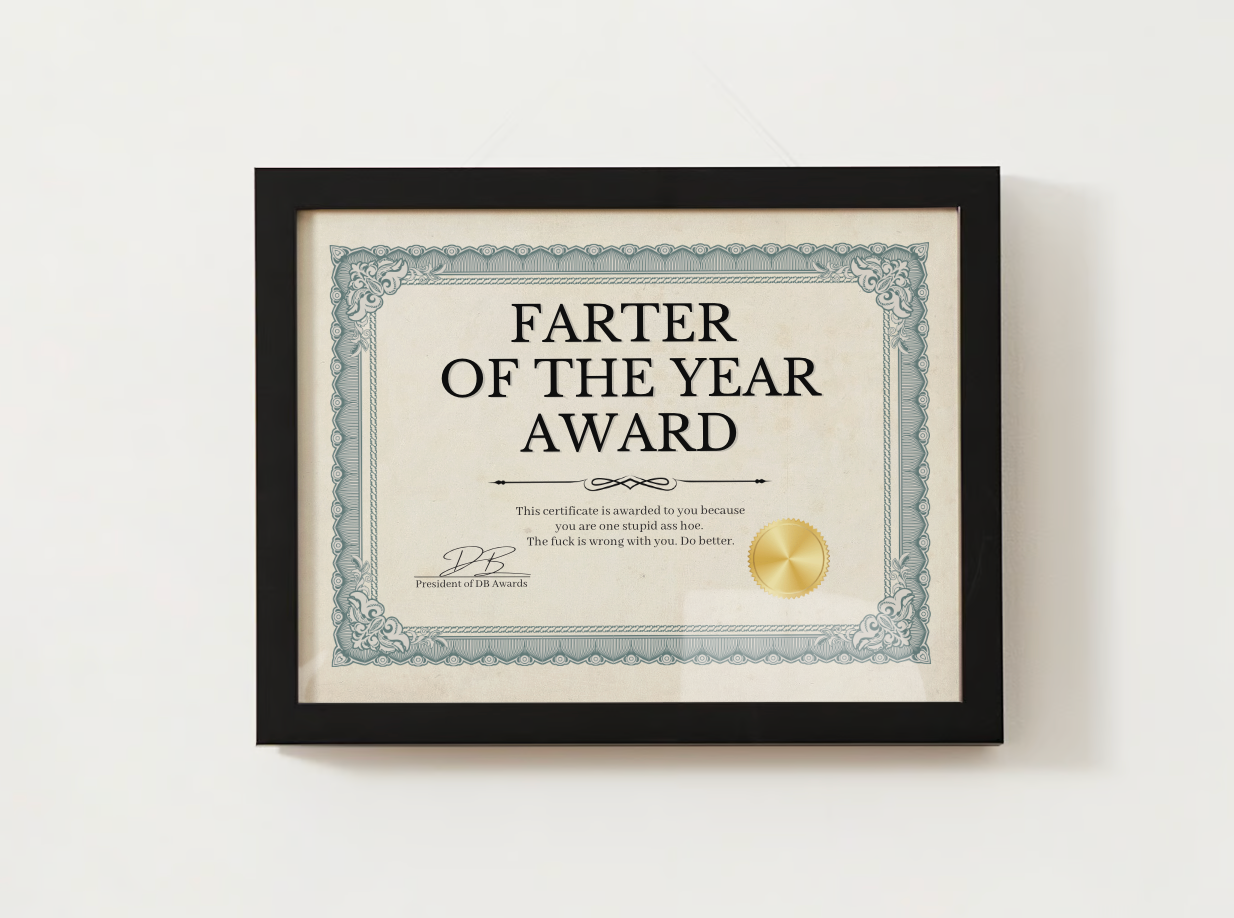 FARTER OF THE YEAR AWARD