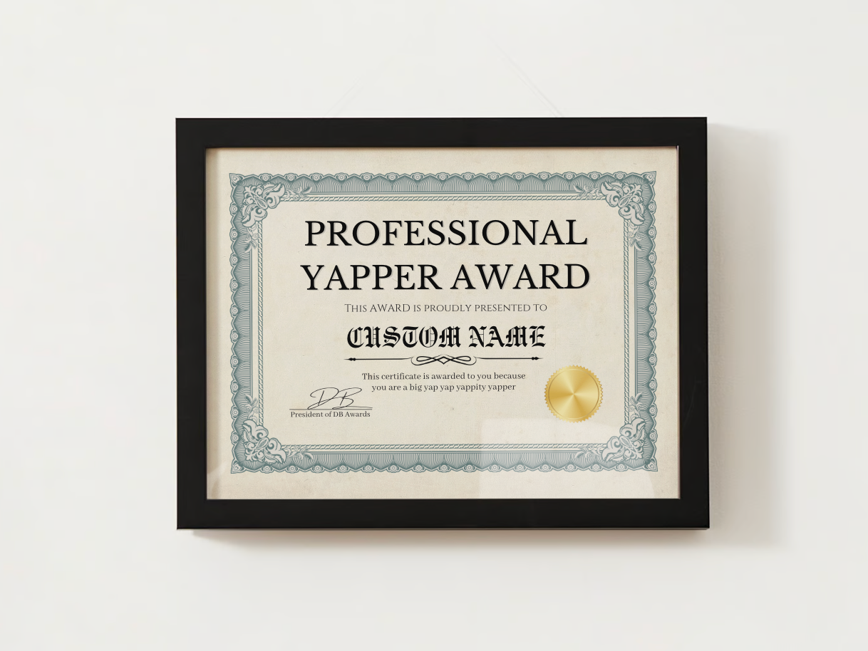 PROFESSIONAL YAPPER AWARD