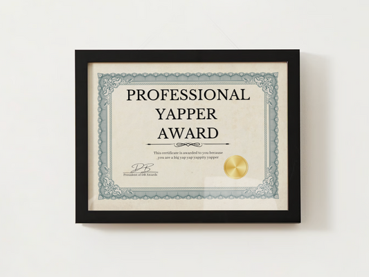 PROFESSIONAL YAPPER AWARD