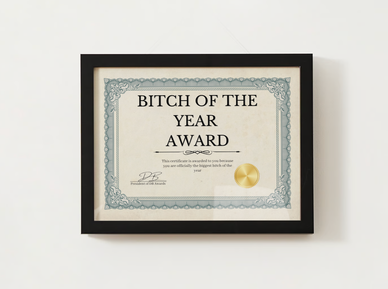BITCH OF THE YEAR AWARD