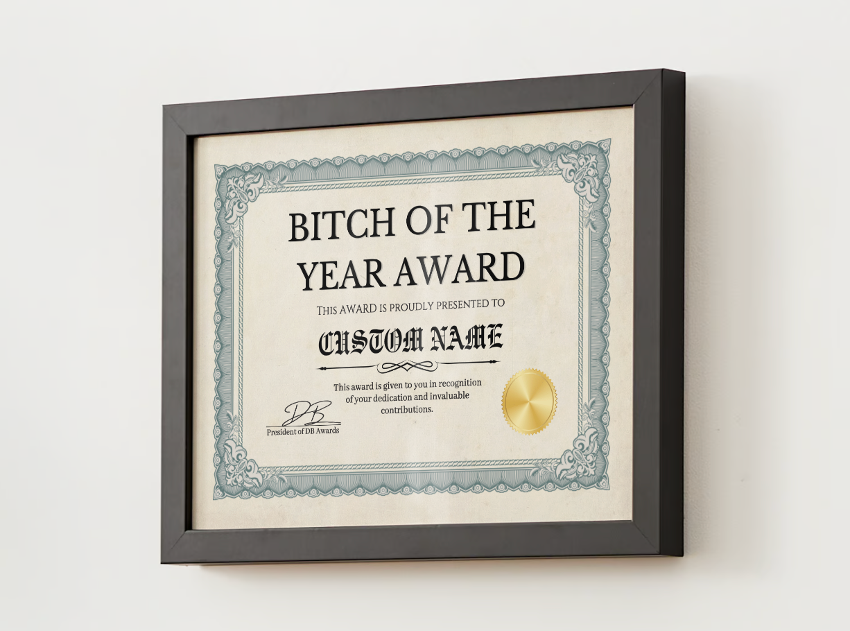 BITCH OF THE YEAR AWARD